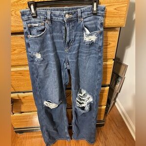 High rise baggy wide leg American eagle jeans